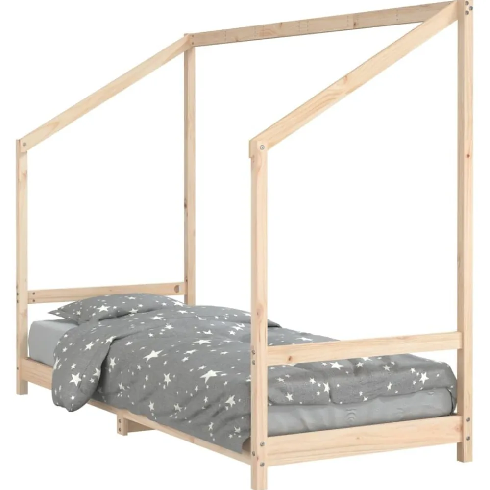 Niños vidaXL Mobiliario Para Bebés Y Niños Pequeños-Estructura de cama para niños madera maciza de pino 80x200 cm