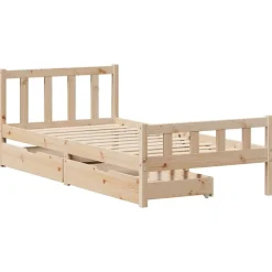 vidaXL Camas Y Accesorios-Estructura de cama sin colchón madera maciza de pino 90x190 cm