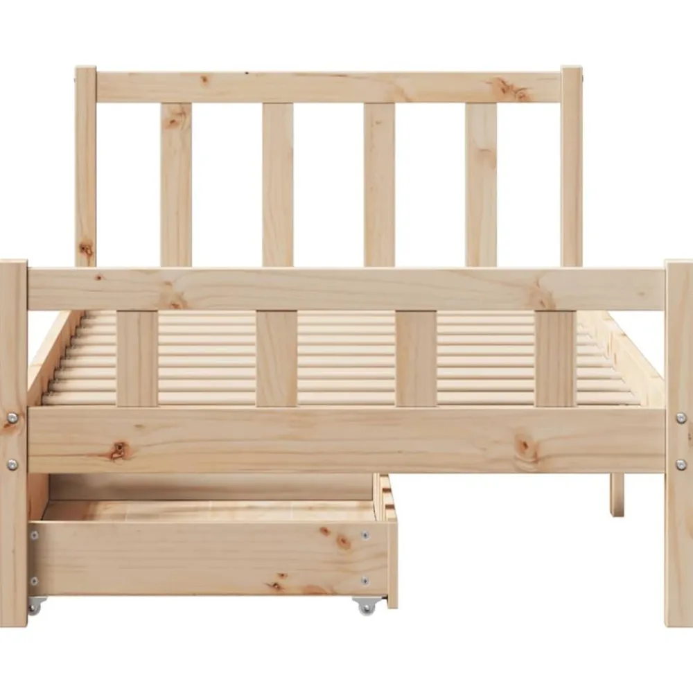 vidaXL Camas Y Accesorios-Estructura de cama sin colchón madera maciza de pino 90x190 cm