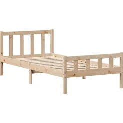 vidaXL Camas Y Accesorios-Estructura de cama sin colchón madera maciza de pino 90x190 cm