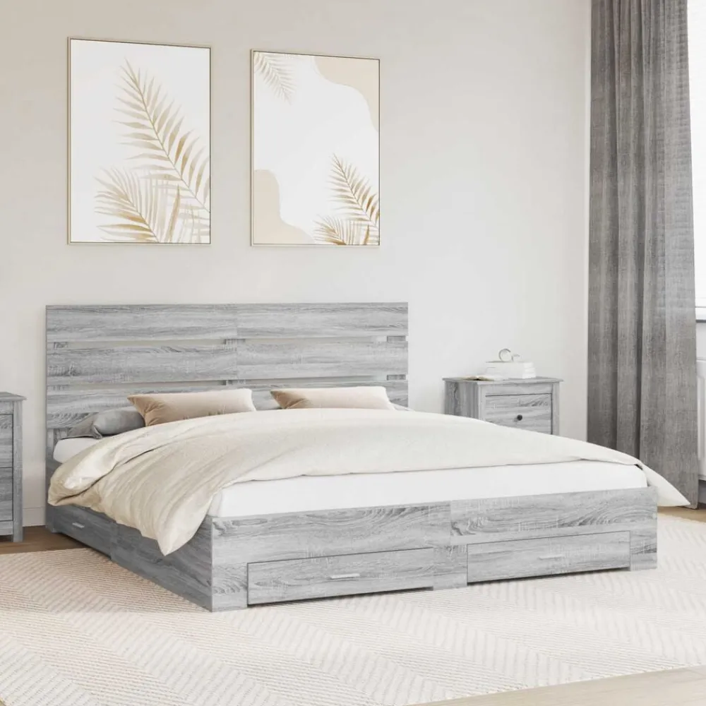 vidaXL Conjuntos De Muebles-Estructura de cama con cajón 200 x 200 cm