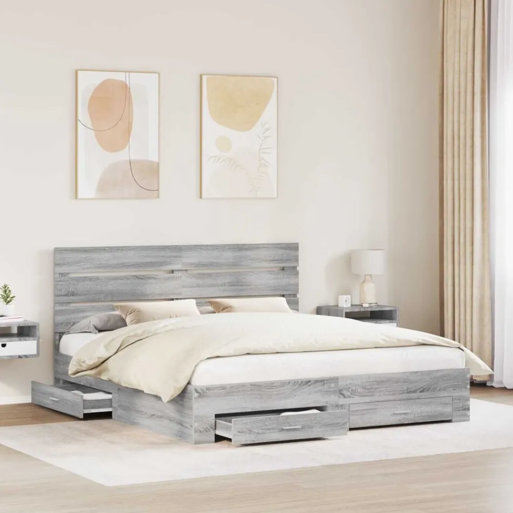 vidaXL Conjuntos De Muebles-Estructura de cama con cajón 200 x 200 cm