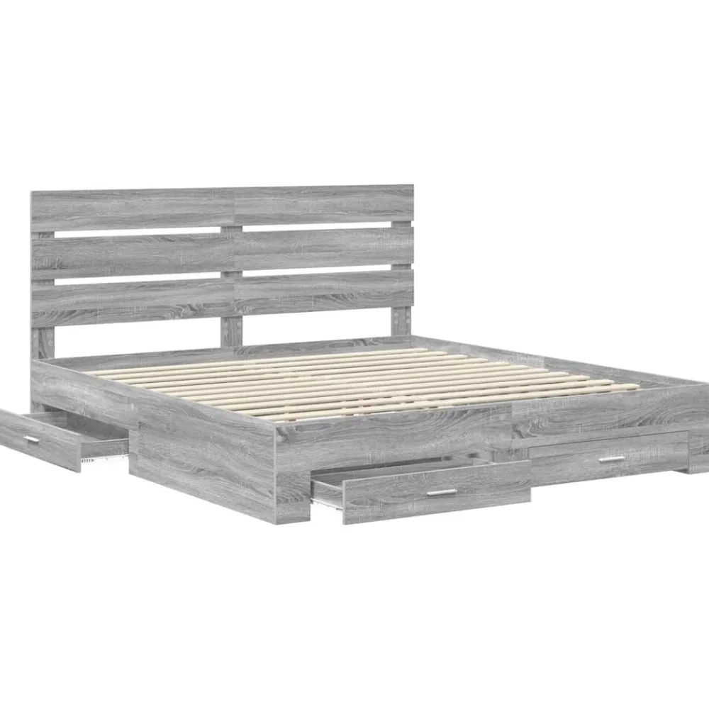 vidaXL Conjuntos De Muebles-Estructura de cama con cajón 200 x 200 cm