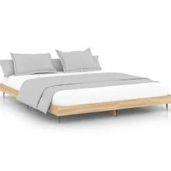 vidaXL Estructura de cama sin colchón 200x200 cm Roble Sonoma Sale