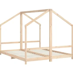 vidaXL Estructura de cama infantil madera maciza de pino 2x(80x200) cm Natural Hot