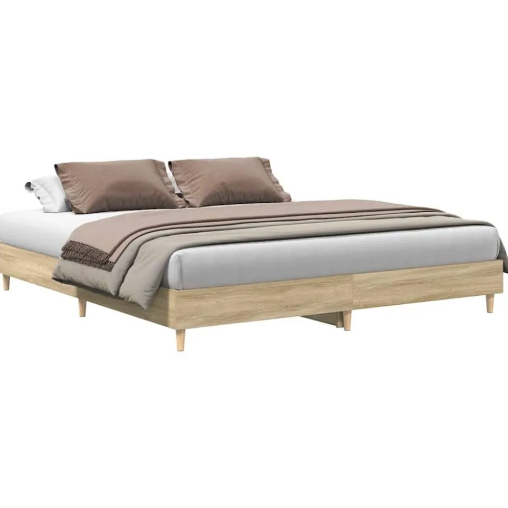 vidaXL Estructura de cama sin colchón 200x200 cm Roble Sonoma Best