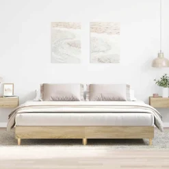 vidaXL Estructura de cama sin colchón 200x200 cm Roble Sonoma Best