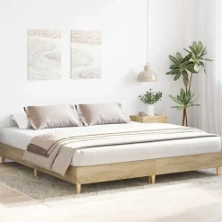 vidaXL Estructura de cama sin colchón 200x200 cm Roble Sonoma Best