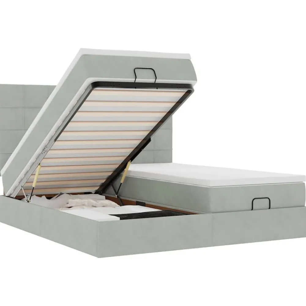 vidaXL Camas Y Accesorios-Estructura de cama otomana colchones terciopelo