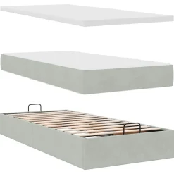 vidaXL Camas Y Accesorios-Estructura de cama otomana colchones terciopelo