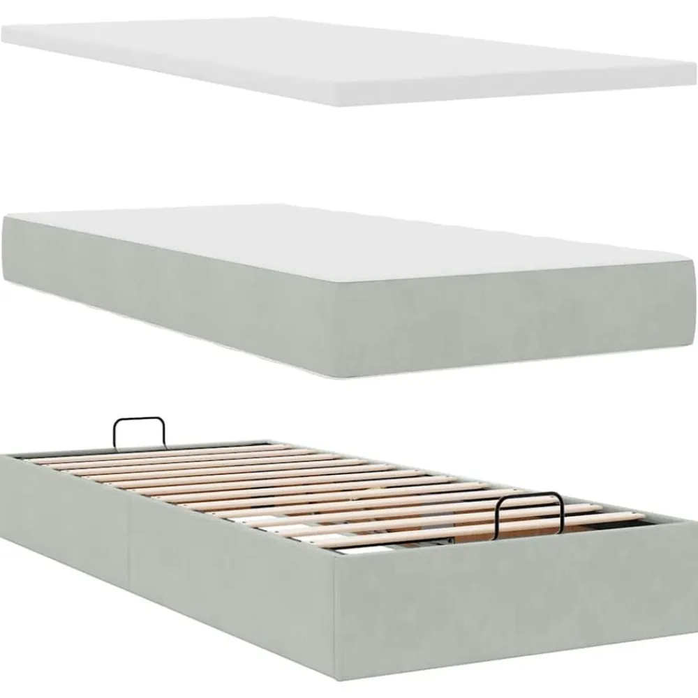 vidaXL Camas Y Accesorios-Estructura de cama otomana colchones terciopelo