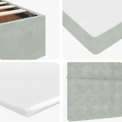 vidaXL Camas Y Accesorios-Estructura de cama otomana colchones terciopelo
