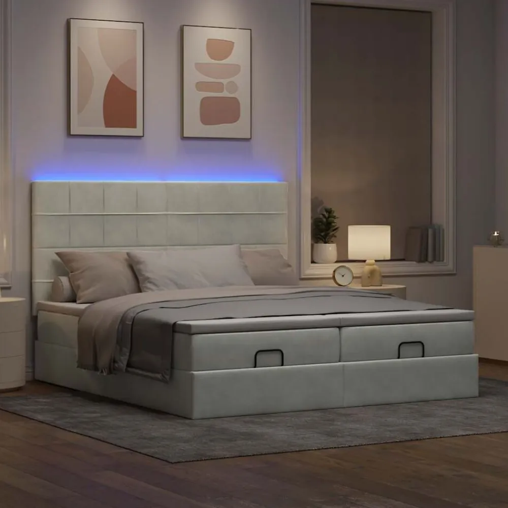 vidaXL Camas Y Accesorios-Estructura de cama otomana colchones terciopelo