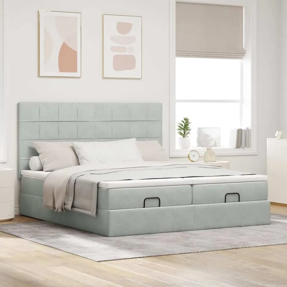 vidaXL Camas Y Accesorios-Estructura de cama otomana colchones terciopelo