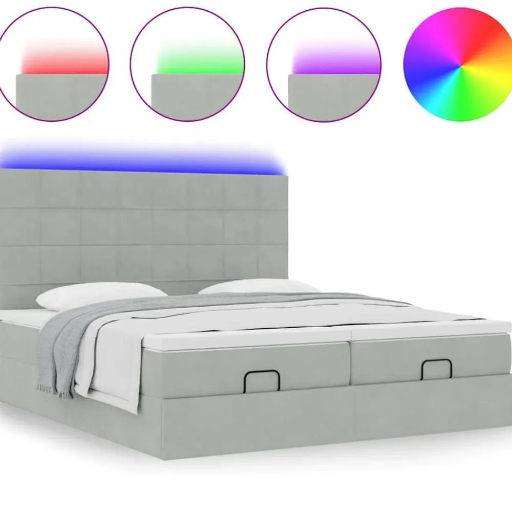 vidaXL Camas Y Accesorios-Estructura de cama otomana colchones terciopelo