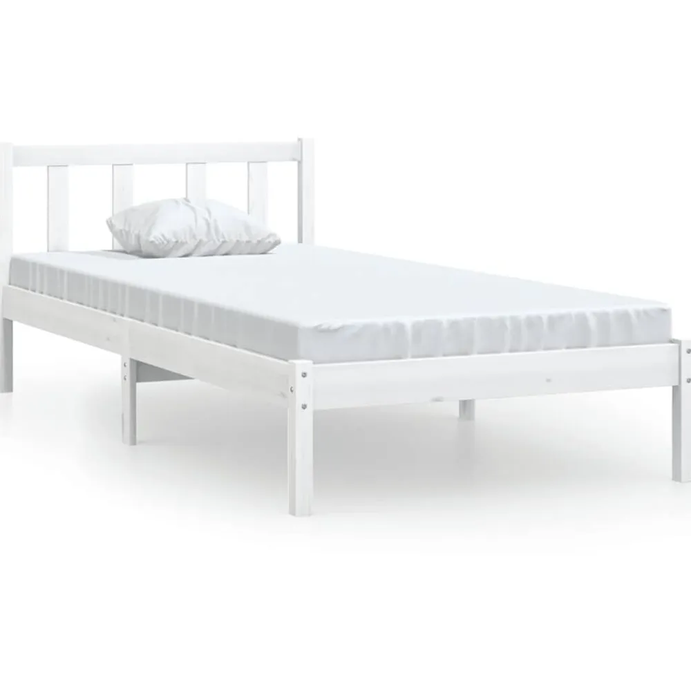 vidaXL Estructura de cama individual pequeña sin colchón madera Blanco Best