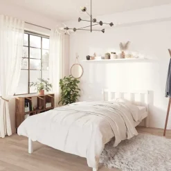 vidaXL Estructura de cama individual pequeña sin colchón madera Blanco Best