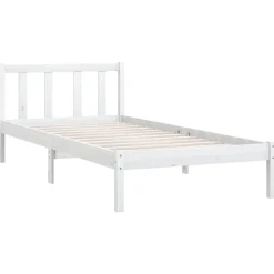 vidaXL Estructura de cama individual pequeña sin colchón madera Blanco Best
