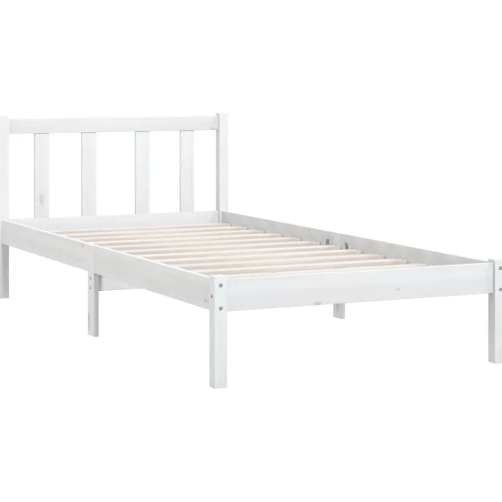 vidaXL Estructura de cama individual pequeña sin colchón madera Blanco Best
