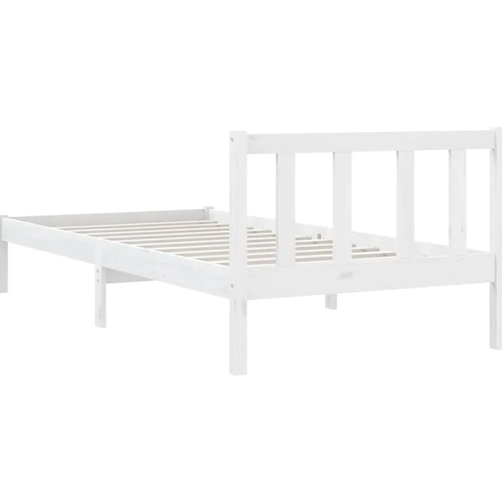 vidaXL Estructura de cama individual pequeña sin colchón madera Blanco Best