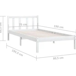 vidaXL Estructura de cama individual pequeña sin colchón madera Blanco Best