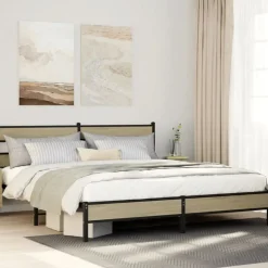 vidaXL Camas Y Accesorios-Estructura de cama sin colchón metal 180x200 cm
