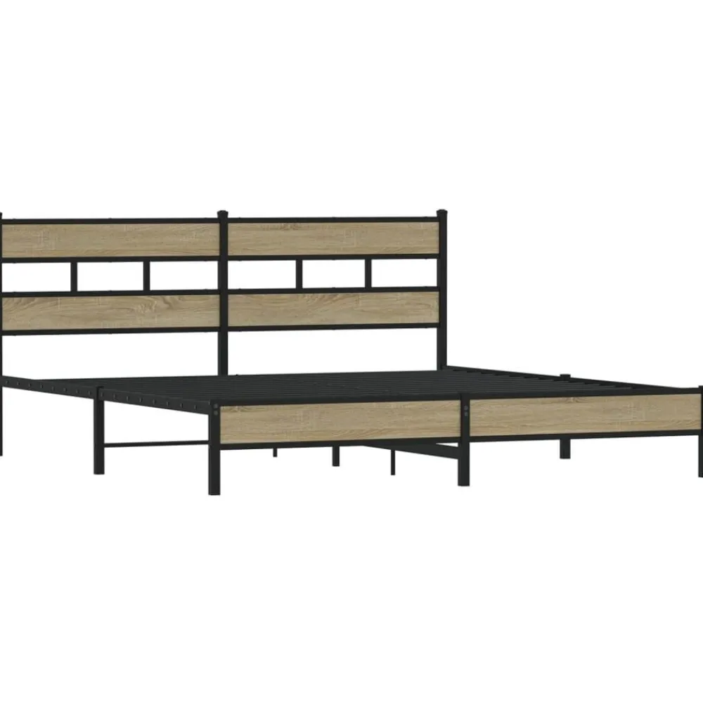 vidaXL Camas Y Accesorios-Estructura de cama sin colchón metal 180x200 cm