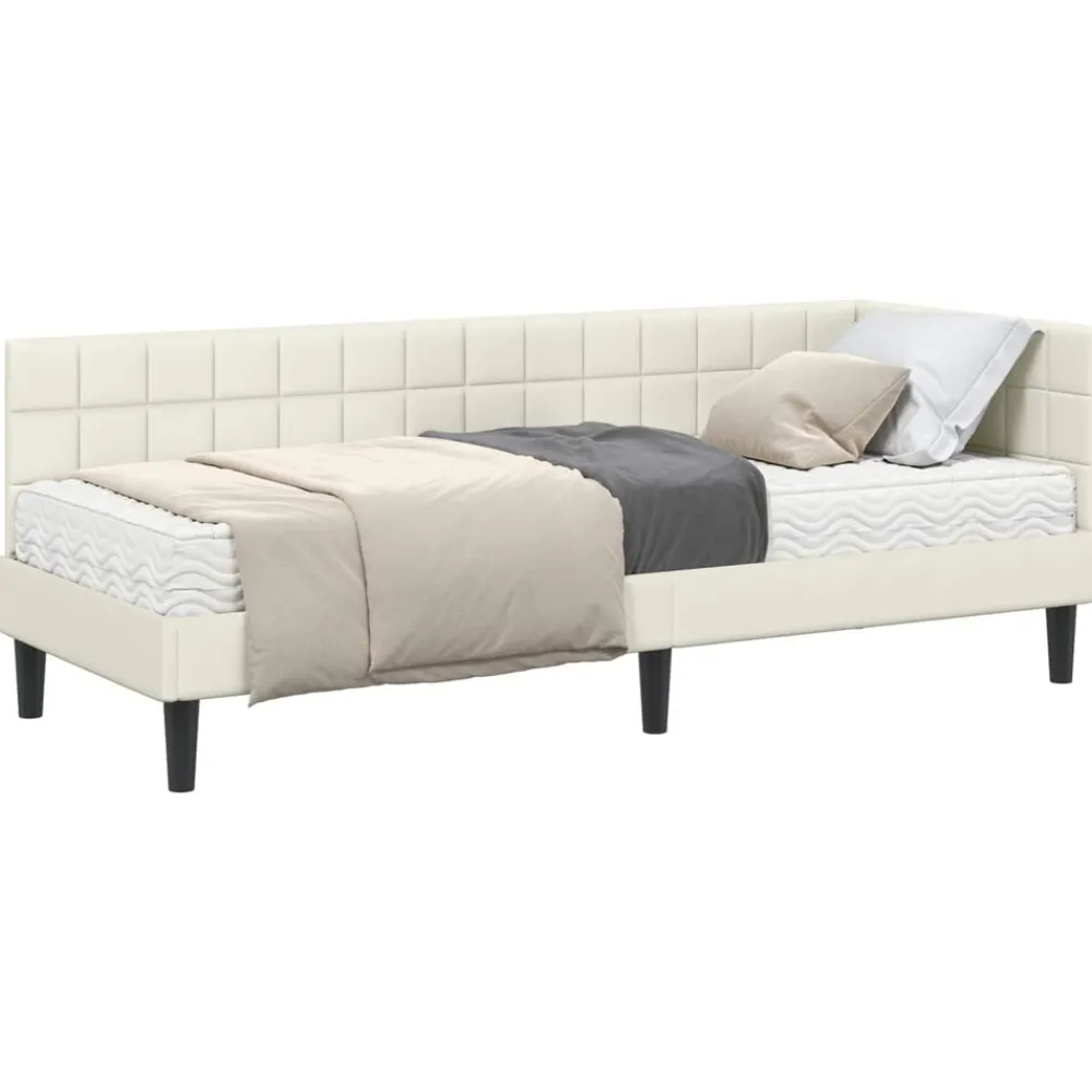 vidaXL Conjuntos De Muebles-Estructura de Cama Esquina con Colchón 2 pcs Terciopelo