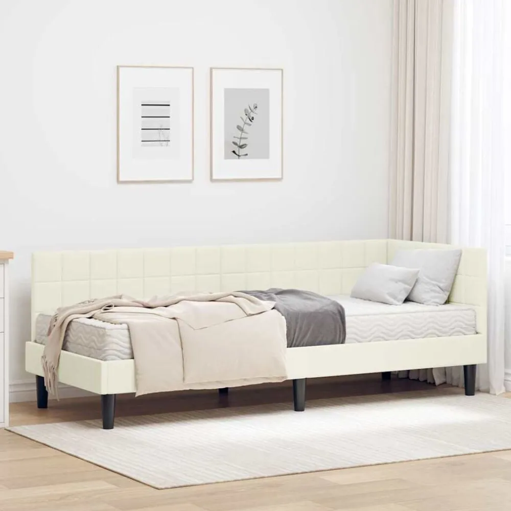 vidaXL Conjuntos De Muebles-Estructura de Cama Esquina con Colchón 2 pcs Terciopelo