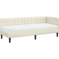 vidaXL Conjuntos De Muebles-Estructura de Cama Esquina con Colchón 2 pcs Terciopelo