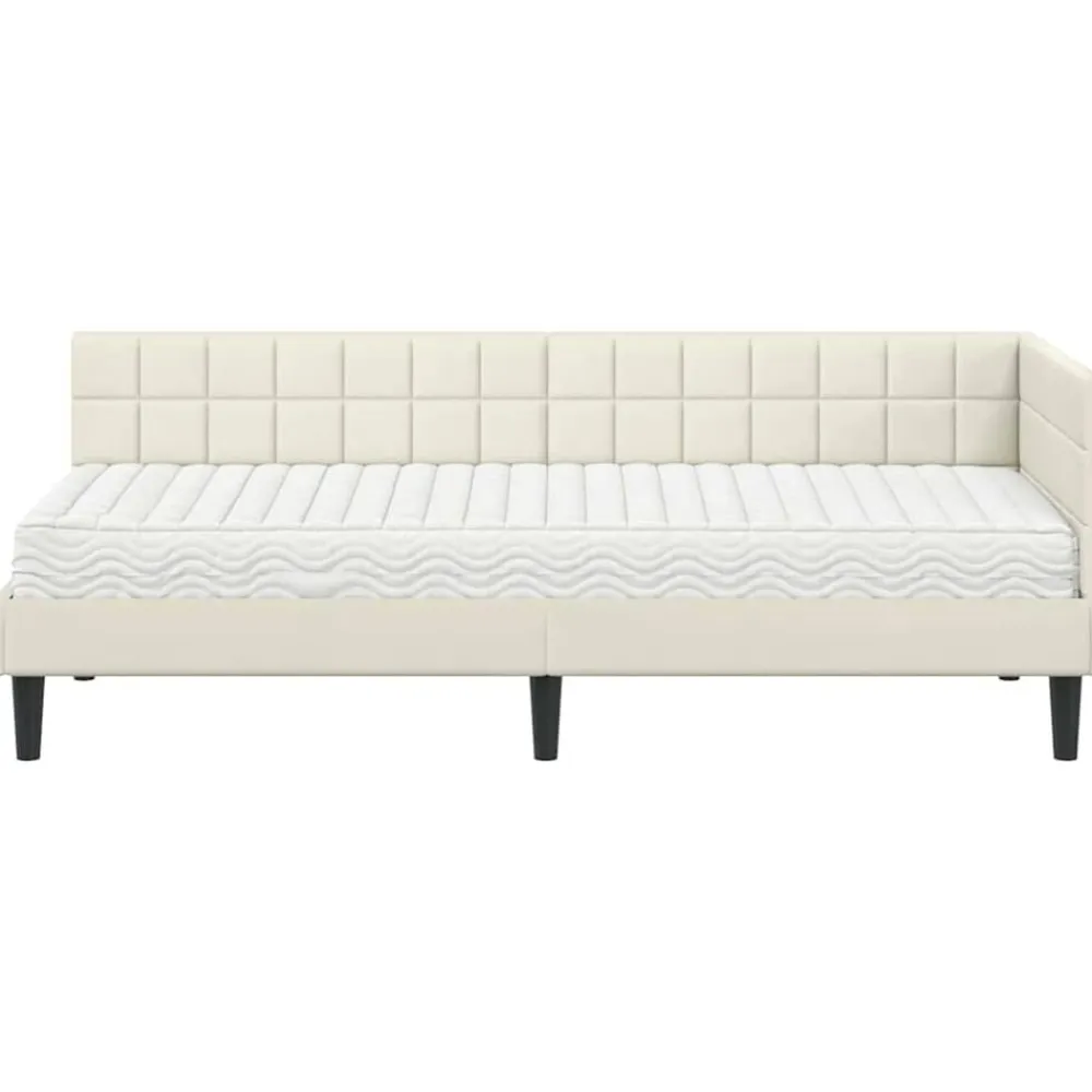 vidaXL Conjuntos De Muebles-Estructura de Cama Esquina con Colchón 2 pcs Terciopelo