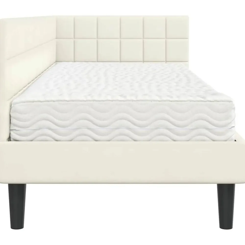 vidaXL Conjuntos De Muebles-Estructura de Cama Esquina con Colchón 2 pcs Terciopelo