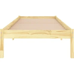 vidaXL Estructura de cama individual pequeña sin colchón madera maciza Natural