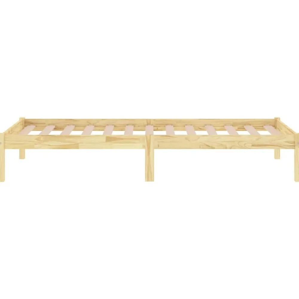 vidaXL Estructura de cama individual pequeña sin colchón madera maciza Natural