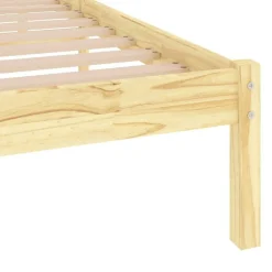 vidaXL Estructura de cama individual pequeña sin colchón madera maciza Natural