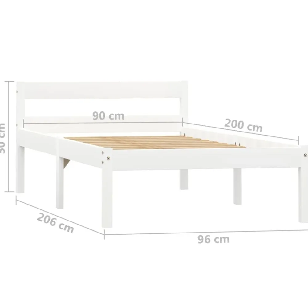 vidaXL Camas Y Accesorios-Estructura de cama sin colchón madera de pino 90x200 cm