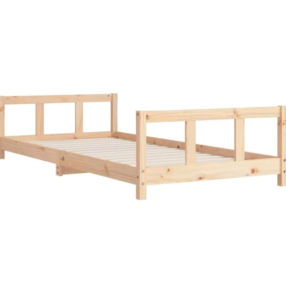 Niños vidaXL Mobiliario Para Bebés Y Niños Pequeños-Estructura de cama para niños madera maciza de pino 90x200 cm