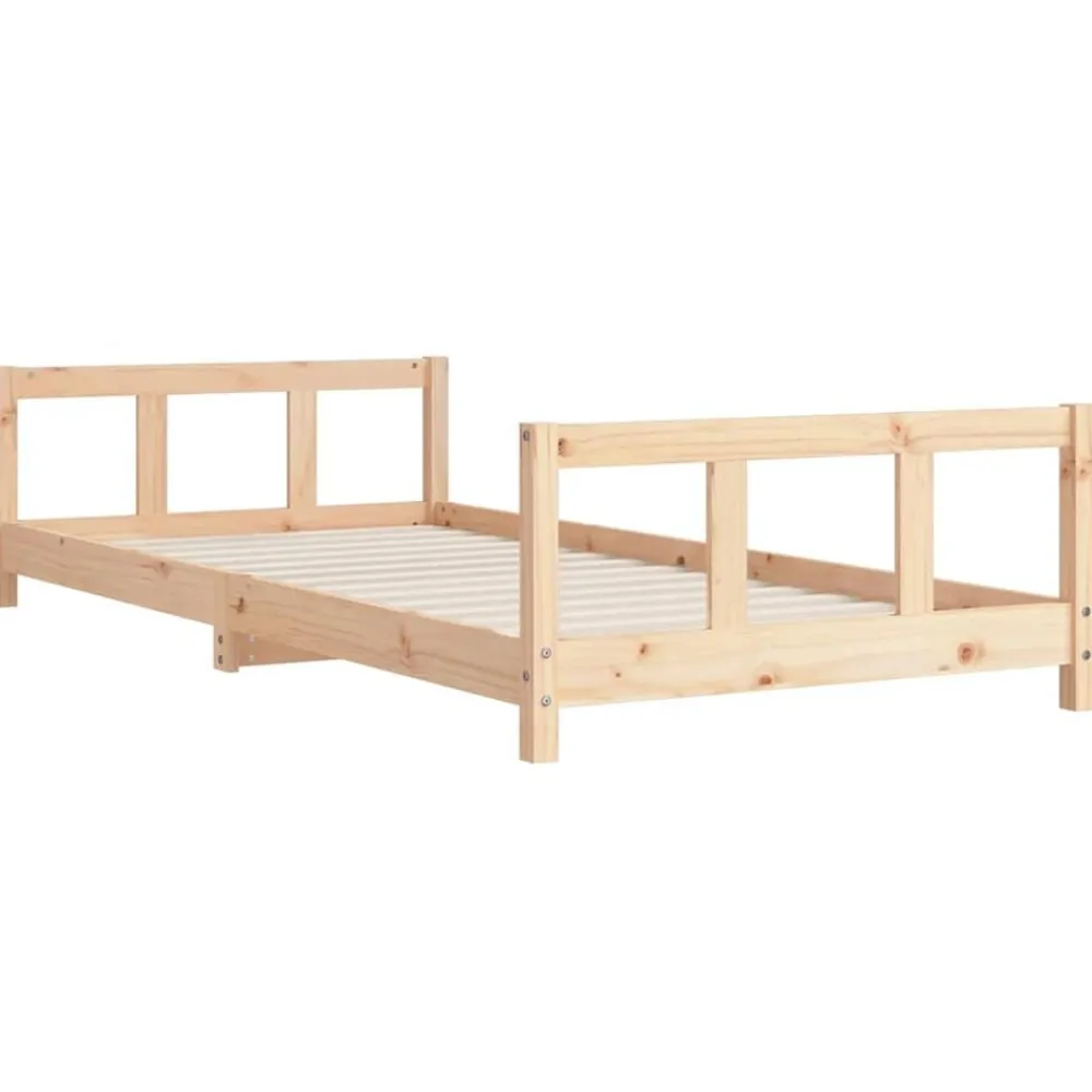 Niños vidaXL Mobiliario Para Bebés Y Niños Pequeños-Estructura de cama para niños madera maciza de pino 90x200 cm