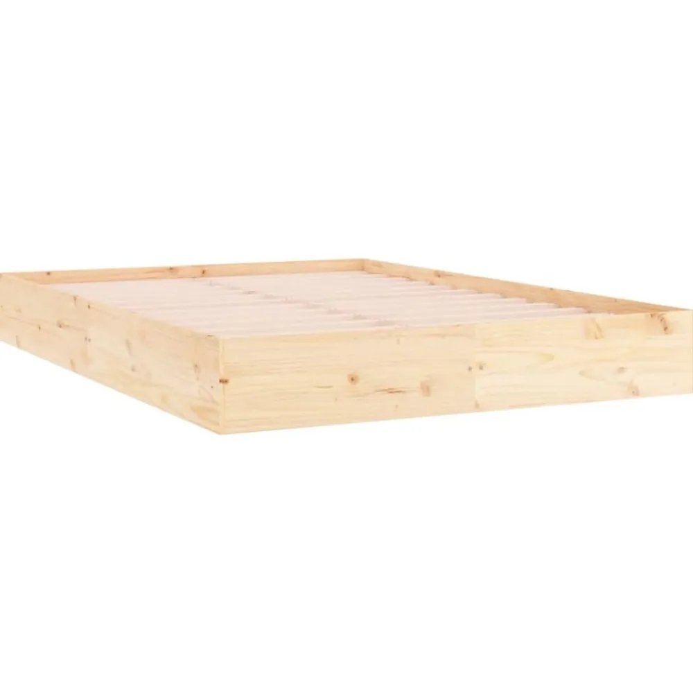 vidaXL Estructura de cama sin colchón madera maciza 200x200 cm Natural