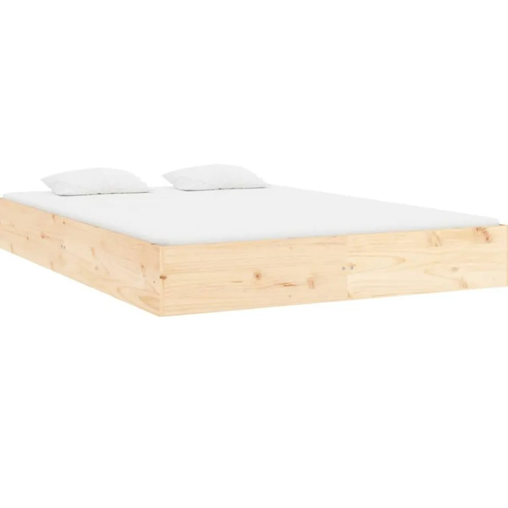 vidaXL Estructura de cama sin colchón madera maciza 200x200 cm Natural