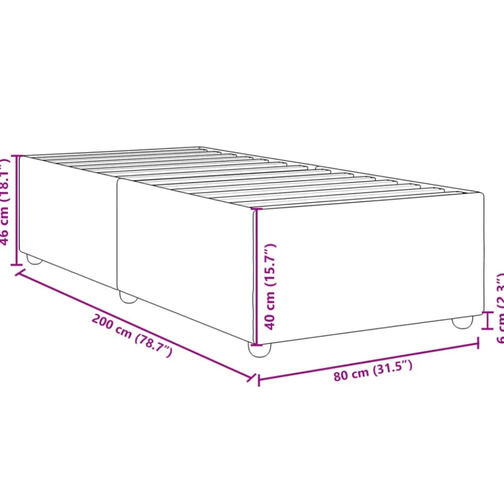 vidaXL Camas Y Accesorios-Estructura de cama sin colchón tela 80x200 cm