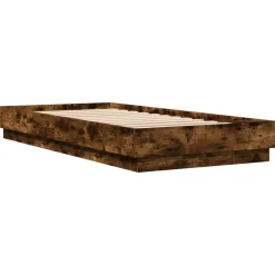 vidaXL Estructura de cama sin colchón madera 100x200 cm Roble ahumado New