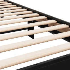 vidaXL Camas Y Accesorios-Estructura de cama madera de ingeniería y metal negra 75x190 cm