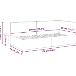 vidaXL Camas Y Accesorios-Estructura de cama en esquina 80 x 200 cm tela