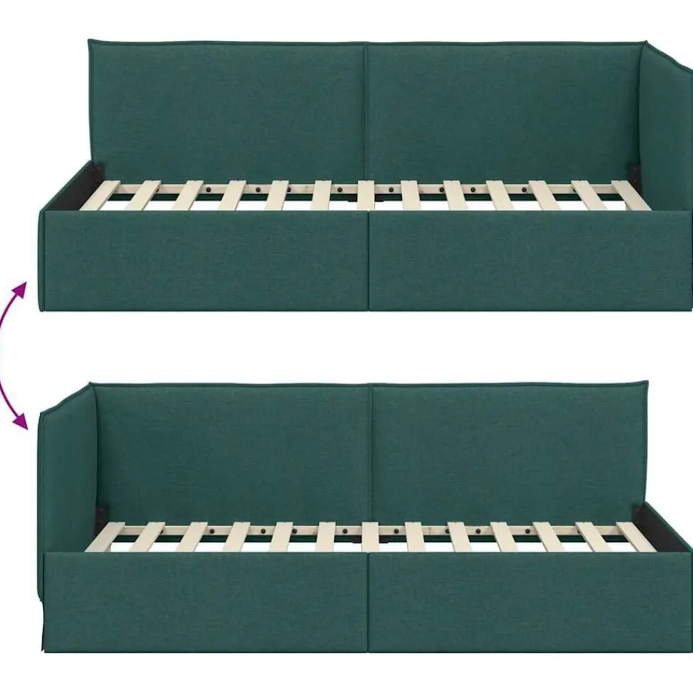 vidaXL Camas Y Accesorios-Estructura de cama en esquina 80 x 200 cm tela
