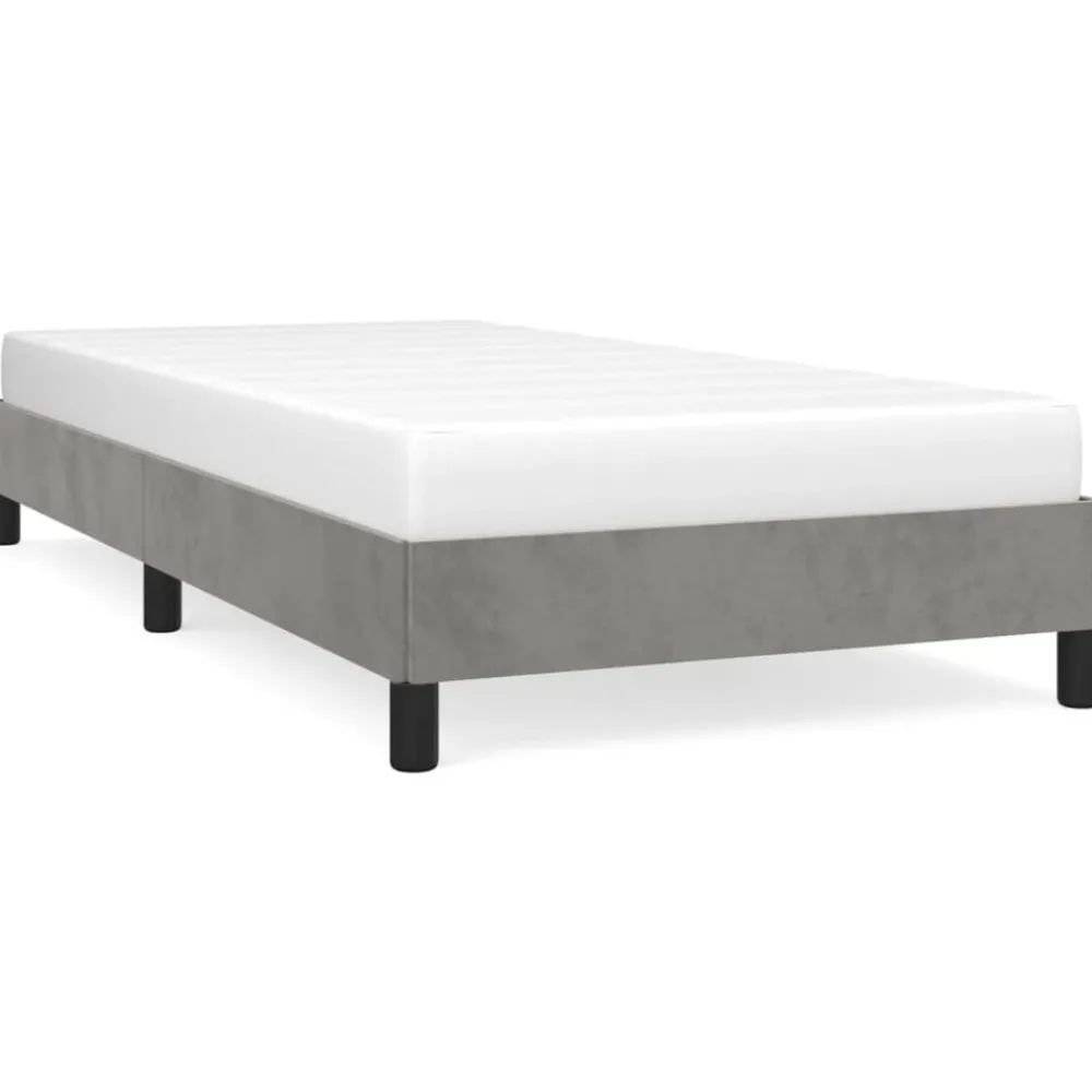 vidaXL Estructura de cama sin colchón terciopelo 80x200 cm Gris claro Online