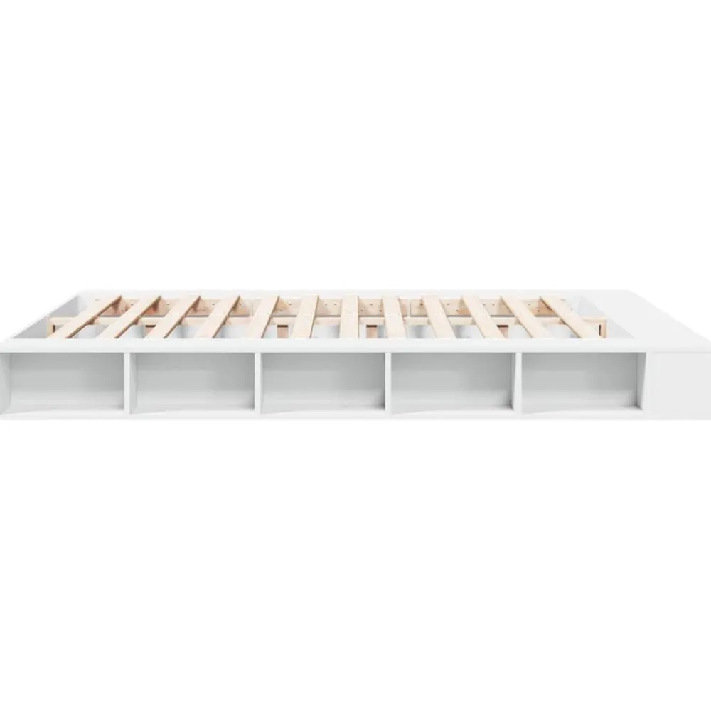 vidaXL Camas Y Accesorios-Estructura de cama madera de ingeniería blanca 200x200 cm