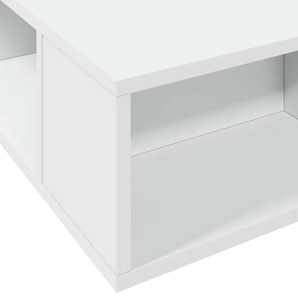 vidaXL Camas Y Accesorios-Estructura de cama madera de ingeniería blanca 200x200 cm