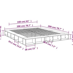 vidaXL Camas Y Accesorios-Estructura de cama madera de ingeniería blanca 200x200 cm