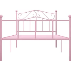 vidaXL Estructura de cama sin colchón metal 90x200 cm Rosa Clearance